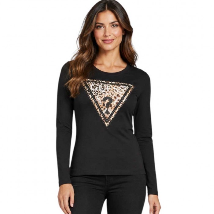 GUESS WOMAN LONGSLEEVE BLOUSE BLACK