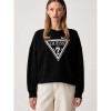 GUESS WOMAN CN TRIANGLE GLITTER SWEATSHIRT BLACK