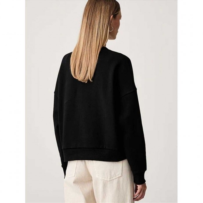 GUESS WOMAN CN TRIANGLE GLITTER SWEATSHIRT BLACK