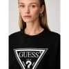GUESS WOMAN CN TRIANGLE GLITTER SWEATSHIRT BLACK