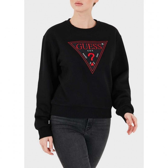 GUESS WOMAN SWEATSHIRT LOGO BLACK
