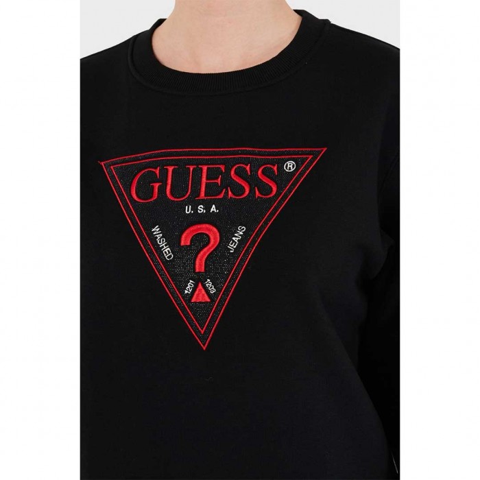 GUESS WOMAN SWEATSHIRT LOGO BLACK