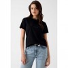 GUESS WOMAN T SHIRT LOGO STRAS BLACK