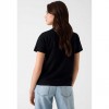GUESS WOMAN T SHIRT LOGO STRAS BLACK