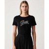 GUESS WOMAN T SHIRT LOGO STRAS BLACK 1