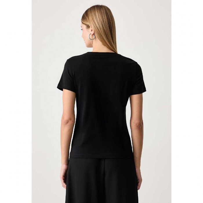 GUESS WOMAN T SHIRT LOGO STRAS BLACK 1