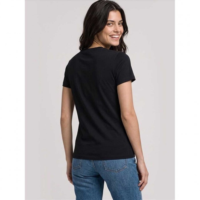 GUESS WOMAN LOGO T SHIRT TRIANGLE BLACK GUESS WOMAN LOGO T SHIRT TRIANGLE BLACK