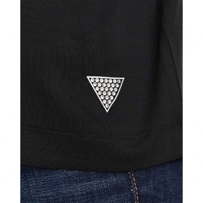 GUESS WOMAN V NECK T SHIRT BLACK