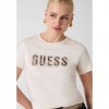 GUESS WOMAN T SHIRT BIG LOGO BEIGE