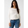 GUESS WOMAN Traingle logo sweater WHITE
