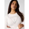 GUESS WOMAN Traingle logo sweater WHITE