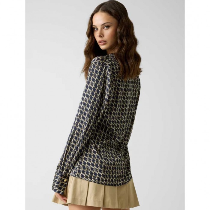 GUESS WOMAN SATEN SHIRT DARK BLUE