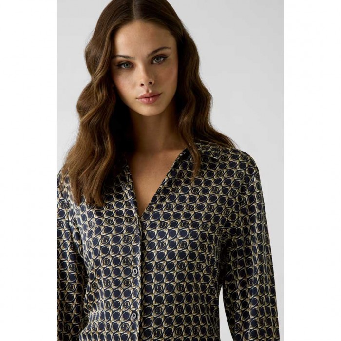 GUESS WOMAN SATEN SHIRT DARK BLUE