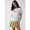 GUESS WOMAN T SHIRT LOGO STRAS WHITE