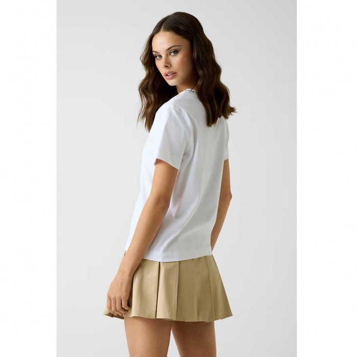 GUESS WOMAN T SHIRT LOGO STRAS WHITE