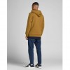 JACK & JONES LOOPBACK ZIP HOODIE BROWN / RUBBER