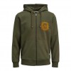 JACK & JONES  JJFLOCKER SWEAT ZIP HOOD ΧΑΚΙ