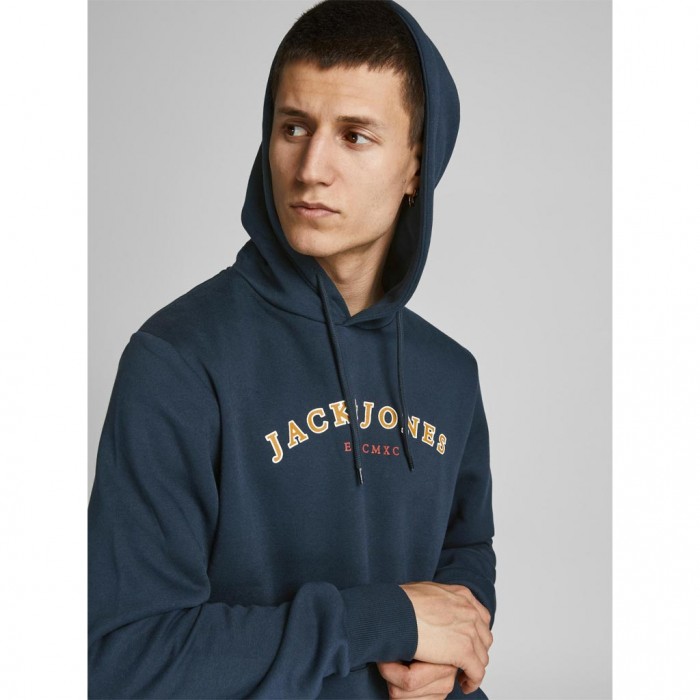 JACK & JONES  JJCROSS SWEAT HOOD NAVY BLAZER