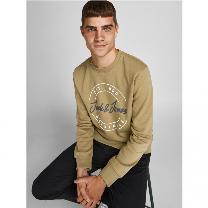 JACK & JONES JORJERRY SWEAT CREW NECK FST ΧΑΚΙ