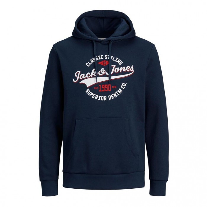 JACK & JONES LOGO HOODIE BLUE