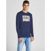 JACK & JONES LOGO PRINT LONG-SLEEVED T-SHIRT BLUE