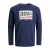 JACK & JONES LOGO PRINT LONG-SLEEVED T-SHIRT BLUE