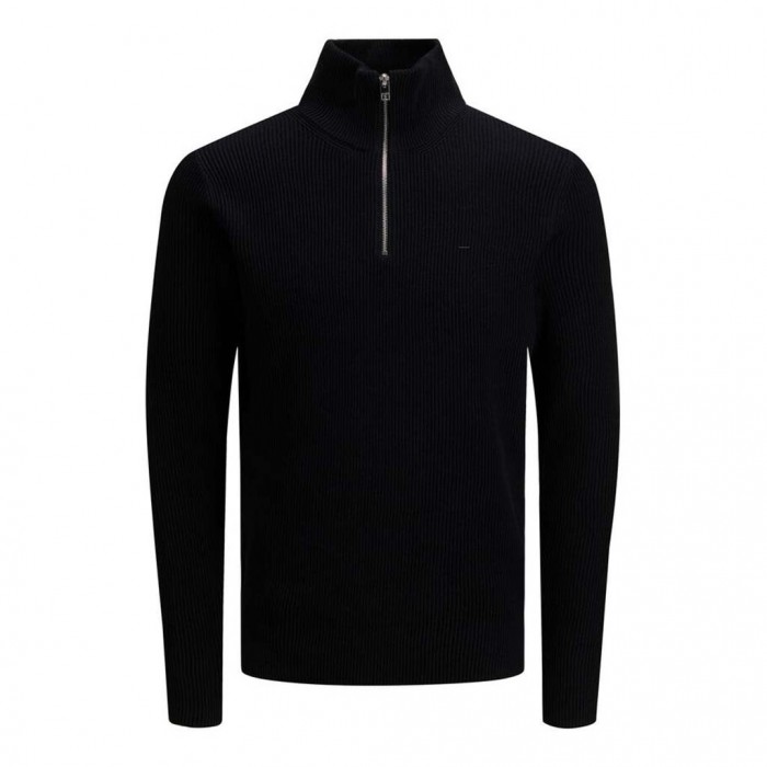 JACK & JONES ORGANIC COTTON BLEND KNITTED PULLOVER BLACK