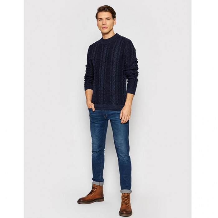 JACK&JONES PREMIUM Πουλόβερ Albert 12192509 Σκούρο μπλε Regular Fit