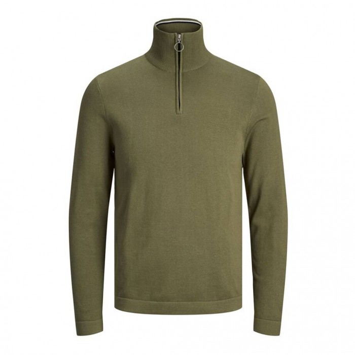 JACK & JONES HIGH NECK KNITTED PULLOVER ΧΑΚΙ