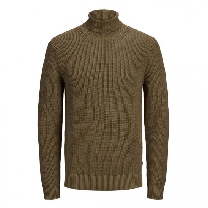 JACK & JONES KNITTED ROLL NECK BEIGE / DARK COAT KHAKI