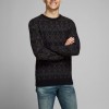 TEXTURED KNIT PULLOVER JACK & JONES ανδρικο μαυρο