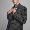 CHECKED WOOL BLEND COAT JACK & JONES ανδρικο παλτο 