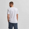 SELECTED ORGANIC COTTON FUTURISTIC PRINT T-SHIRT WHITE