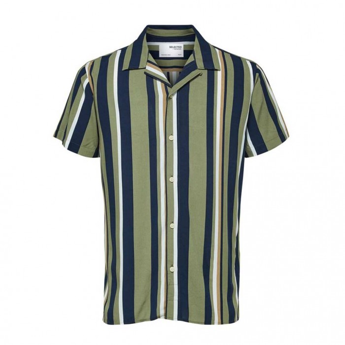 SELECTED LENZING™ ECOVERO™ CUBAN COLLAR SHIRT