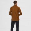 REGULAR FIT CORDUROY - SHIRT SELECTED ανδρικο κοτλε πουκαμισο καφέ