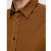 REGULAR FIT CORDUROY - SHIRT SELECTED ανδρικο κοτλε πουκαμισο καφέ