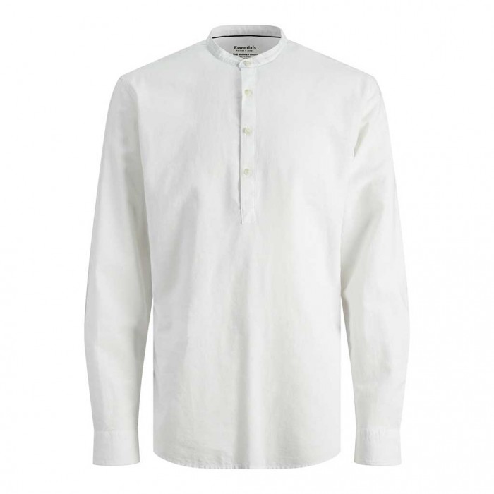 JACK & JONES JJESUMMER TUNIC LINEN BLEND SHIRT LS SN WHITE