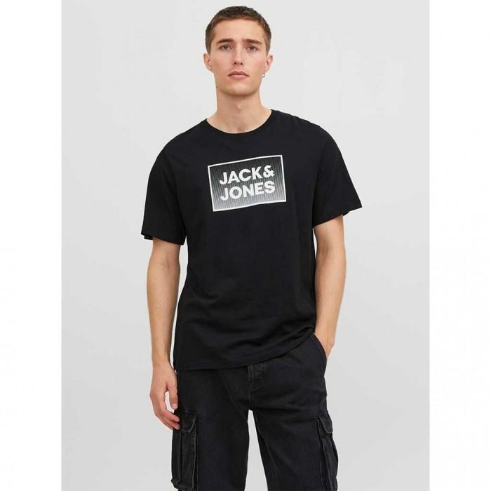 JACK & JONES  JJSTEEL TEE SS CREW NECK BLACK