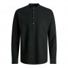 JACK & JONES  JJESUMMER TUNIC LINEN BLEND SHIRT LS SN BLACK