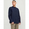 JACK & JONES  JJESUMMER BAND LINEN BLEND SHIRT LS SN BLUE