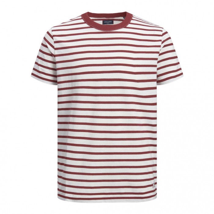 JACK & JONES JPRBLUMAURO SS STRIPE TEE CREW NECK RED