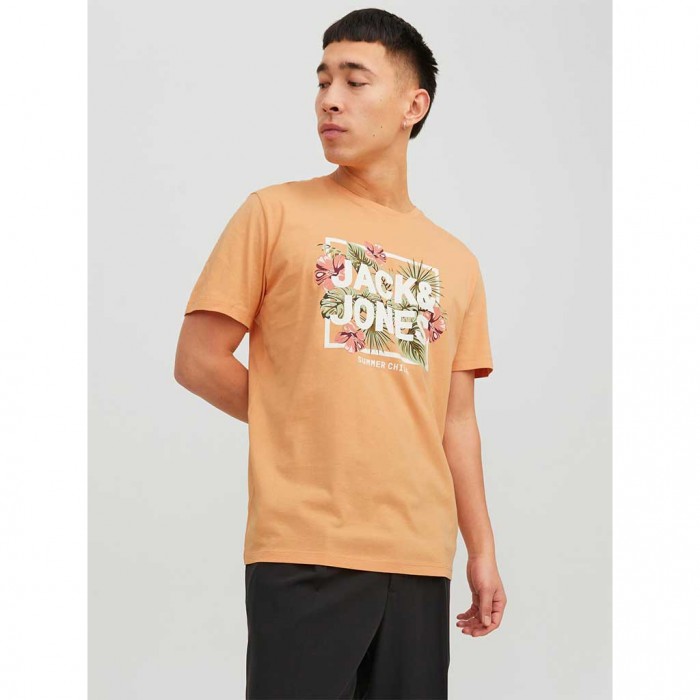 JACK & JONES JJBECS SHAPE TEE SS CREW NECK ORANGE