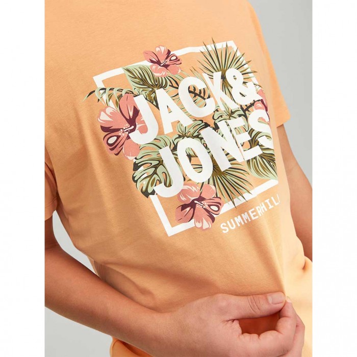 JACK & JONES JJBECS SHAPE TEE SS CREW NECK ORANGE