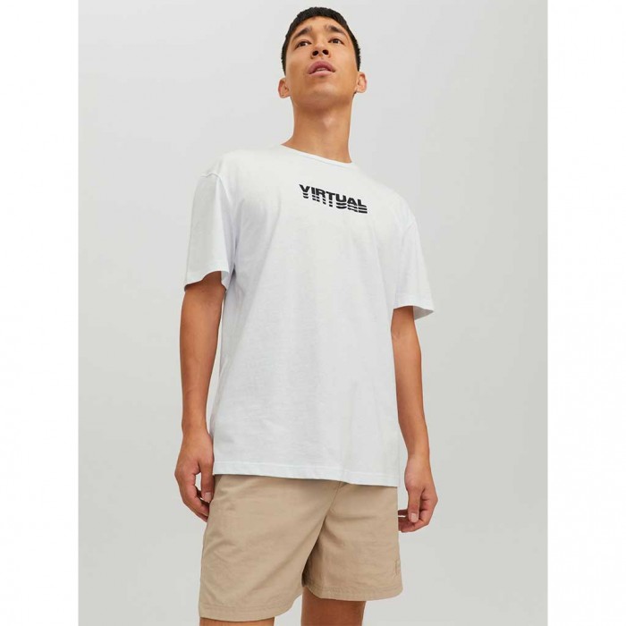 JACK & JONES  JCODIGIT TEE SS CREW NECK LN WHITE