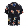 JACK & JONES  JORLUKE FLORES RESORT SHIRT SS SN BLACK