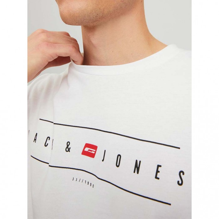 JACK & JONES JJFLAG TEE SS CREW NECK WHITE