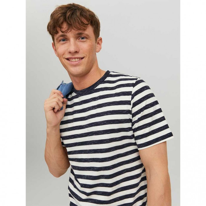 JACK & JONES  JORCRAYON STRIPE TEE SS CREW NECK BLUE