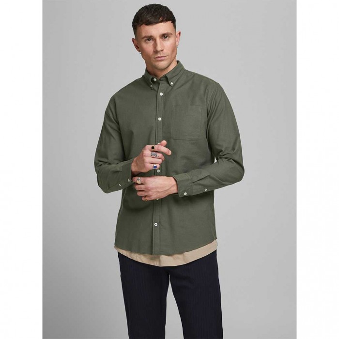 JACK & JONES JJEOXFORD SHIRT LS NOOS GREEN