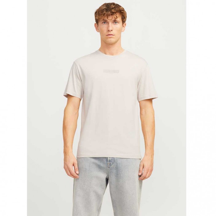 JACK & JONES  JJTAKA TEE SS CREW NECK BEIGE