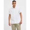 JACK & JONES  JJPIERRE SLUB SHIRT SS WHITE